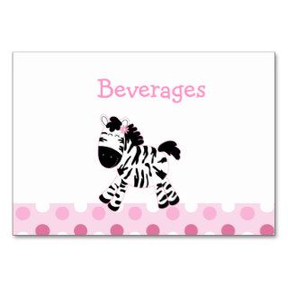 Pink Zebra with Pink Polkadot Table Card