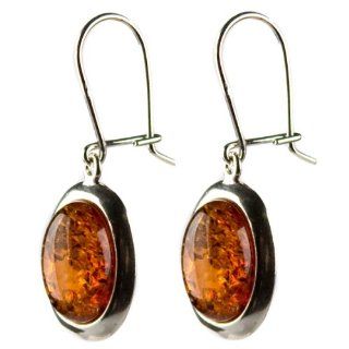 Honey Amber and Sterling Silver Oval Earrings Ian and Valeri Co. Jewelry
