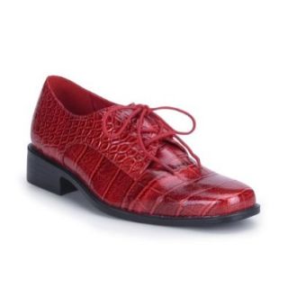 Burgundy Red Alligator Pattern Mens Oxford Shoes Lace Up Size X Large Shoes