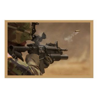 Shell casing flies out M 4 rifle Poster
