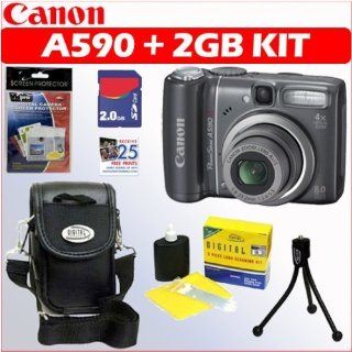 Canon PowerShot A590IS 8.0MP Digital Camera + 2GB Accessory Kit  Camera & Photo