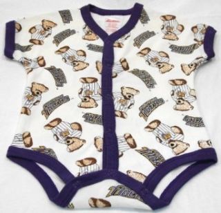 LSU Tigers Baby / Infant Teddy Bear Onesie 6/9 Months  Infant And Toddler Sports Fan Apparel  Sports & Outdoors