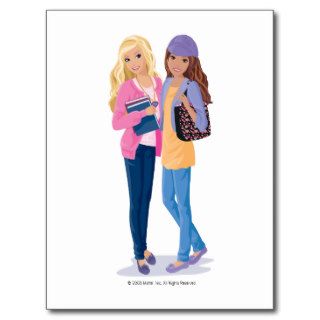 Barbie and Friend in their School Attire Post Card