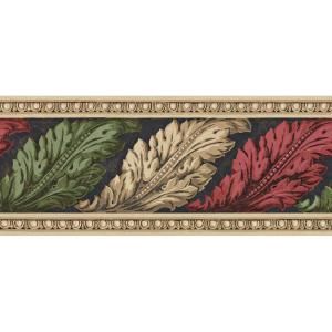 The Wallpaper Company 8.72 in. x 15 ft. Jewel Tone Architectural Leaves Border WC1284182