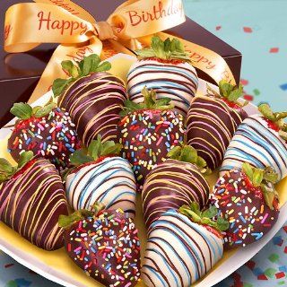 12 Happy Birthday Chocolate Covered Strawberries  Grocery & Gourmet Food