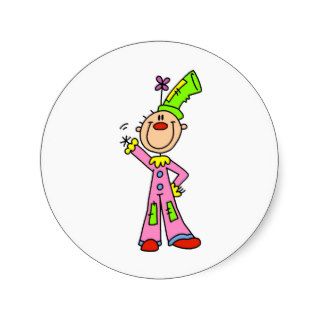 Stick Figure Clown Stickers