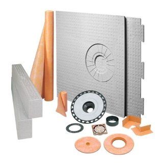 KERDI SHOWER KIT   32" x 60" Tray   Shower Kit   Off Center Drain   ABS Flange   Brushed Bronze Anodized Aluminum   Ducting Components  
