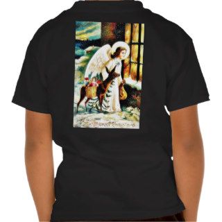 Christmas greeting with an angels comes by deer ca shirts