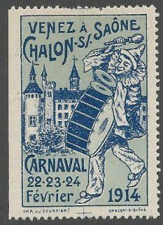 France, Chalon Sur Saone, 1914 Carnival, Poster Stamp, Cinderella Label  Collectible Postage Stamps  