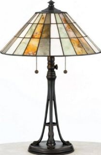 Quoizel JD601TVA Garrett 23 1/2 Inch 2 Light Table Lamp with 72 Piece Jade Shade, Valiant Bronze    