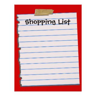 Shopping List Letterhead Stationery