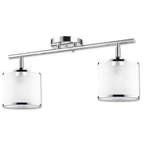 Concord Collection 2 Light Chrome Track Fixture with White Fabric Shade 23065 K2