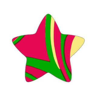 Sixties Style Abstract Design Star Sticker