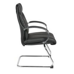 Deluxe Mid back Executive Black Leather Visitors Chair Visitor Chairs