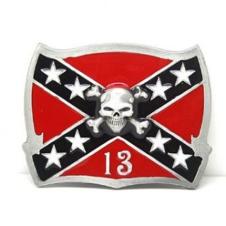 Little Hand Mens Confederate Flag Lucky 13 Skull Belt Buckle at  Mens Clothing store Apparel Belts
