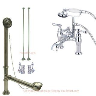Chrome Deck Mount Clawfoot Bathtub Filler Faucet w Hand Shower Package CC604T1 CC604T1system    
