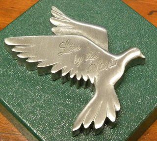 Cathedral Art Live By The Spirit Dove Paperweight Retired   Communion Religious Pewter Gifts PPW103C13 5034   Office Desk Organizers