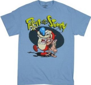 Ren and Stimpy T shirt Adult 2XL   Sky Blue at  Mens Clothing store