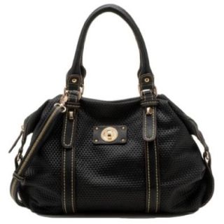 Tosca Textured Satchel Handbag (Black) Shoes