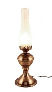 Electric Lantern Antique Brass Table   19"   Electric Oil Lamp  
