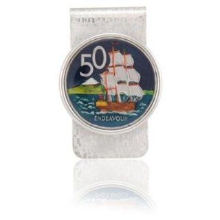 New Zealand 50 Cents Coin Money Clip at  Mens Clothing store