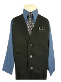 Classykidzshop Black Navy Blue Toddler Boy Vest Set (Baby   Size 7) Clothing