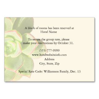 Succulent Hotel Accommodation Enclosure Cards Business Cards