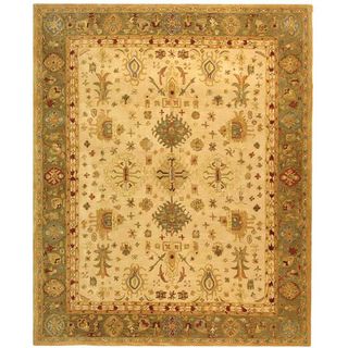 Handmade Heirloom Ivory/ Light Green Wool Rug (9'6 x 13'6) Safavieh 7x9   10x14 Rugs