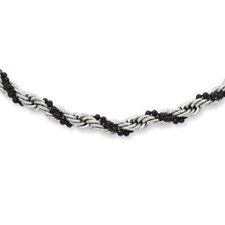 2 Tone Stainless Steel Ball And Twisted Rope Chain   18 Inch Jewelry