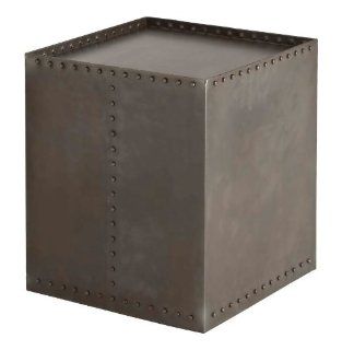 Richland Industrial Loft Iron Riveted Cube Side Table   End Tables