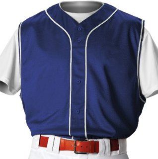Alleson PROFVBY Youth Faux Front Custom Baseball Vests NA/WH   NAVY/WHITE YS  Baseball And Softball Jerseys  Sports & Outdoors