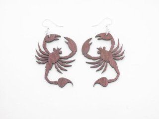 Pink Scorpion Wooden Earrings Dangle Earrings Jewelry