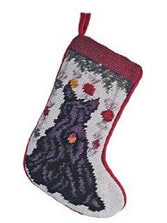Small Scottish Terrier Needlepoint Christmas Stocking  