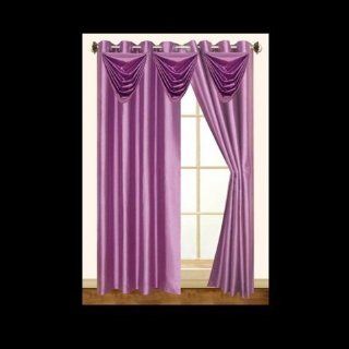 Editex 627VAL3706 Elaine Waterfall Faux Silk Valance with 2 Grommets without Trim in Lilac   Window Treatment Horizontal Blinds