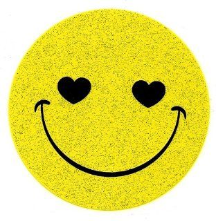 Happy Face w heart eyes in love Smiley Yellow Glitter Heat Iron On Transfer for T Shirt  Other Products  