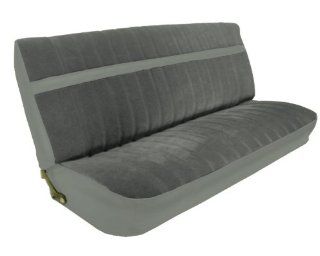 Acme U1002 G628HR Front Charcoal Vinyl Bench Seat Upholstery with Silver Regal Velour Pleated Inserts Automotive