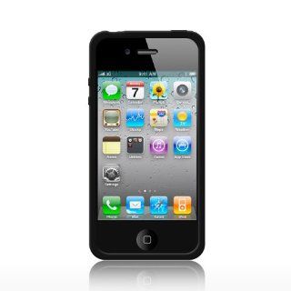 Minisuit Soft Silicone Case for iPhone 4/4S AT&T + Microfiber LCD Cleaner Keychain (Black)  Players & Accessories