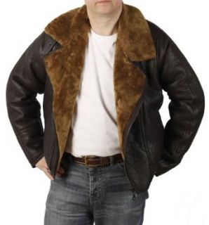 Simons Leather Men's Cross Over Sheepskin Flying Jacket at  Mens Clothing store Leather Outerwear Jackets