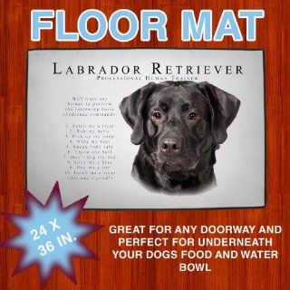 Labrador Retreiver "Black" Floor Mat 24 in X 36 in Trainer   Stain Resistant Rugs