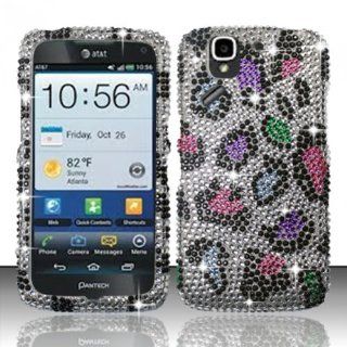[Buy World] for Pantech Flex P8010 (At&t) Full Diamond Design Cover   Colorful Leopard FPD Cell Phones & Accessories