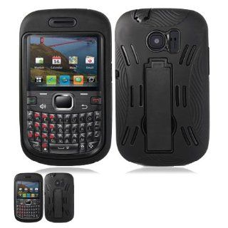 Huawei M636 Pinnacle II Black And Black Hardcore Kickstand Case Cell Phones & Accessories