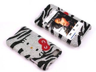 Smile Case Hello Kitty Zebra Bling Rhinestone Crysal Jeweled Snap on Full Cover Case for iPod Touch 2G 3G iTouch (it3 Zebra) 