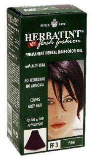 Herbatint Flash Fashion Permanent Herbal Haircolor Gel, Plum FF 3, 4.5 Ounces (Pack of 2)  Hair Coloring Products  Beauty