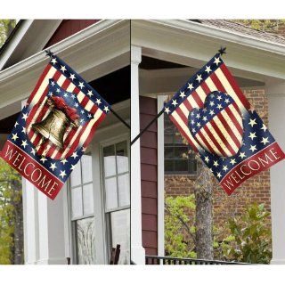 Patriotic Vintage Americana Pride Double Sided Decorative Outdoor Flag 43" x 29"  Patio, Lawn & Garden