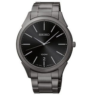 Seiko Black Stainless Steel Analog with Date Men's watch #SGEG79 Watches