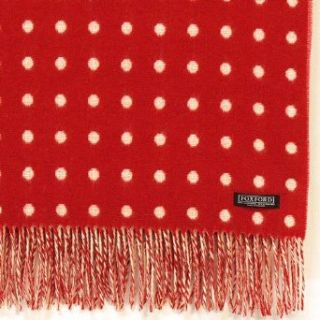 Irish Made Foxford Red Spot Lambswool Blanket   Fast Delivery from Ireland Clothing