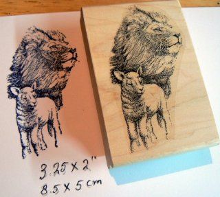 Lion and lamb rubber stamp WM " Christmas P3