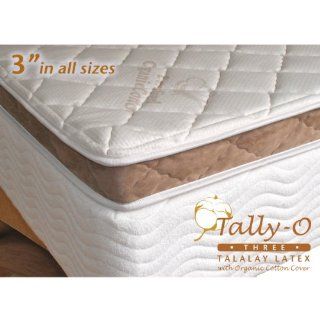 3 Inch Pure 32 ILD Talalay Latex Foam Mattress Pad with Organic Cotton Cloth Top   in Cal King   Mattress Topper Firm