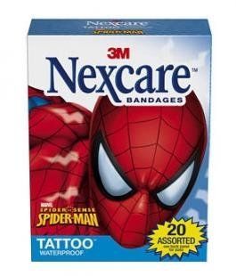 Waterproof Bandages, Nexcare Manufactured By 3M (SPDR 20 02 Waterproof Tattoo Spiderman) Health & Personal Care