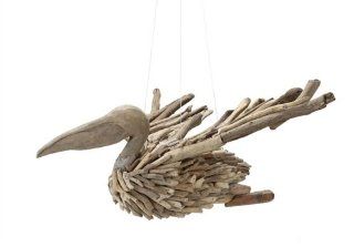 Driftwood Flying Pelican  Statues  